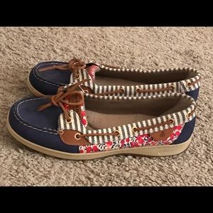 SPERRY TOPSIDER FLORAL & STRIPED BOAT SHOES